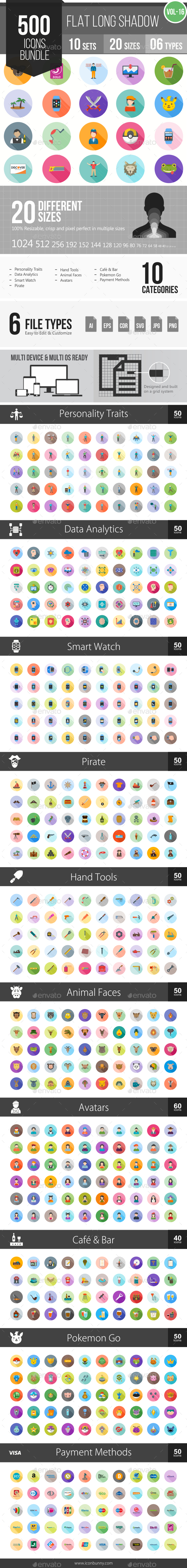 GraphicRiver 500 Vector Long Shadow Colorful Flat Icons Bundle Vol-16 20286747 GraphicRiver 500 Vector Long Shadow Colorful Flat Icons Bundle Vol-16 20286747