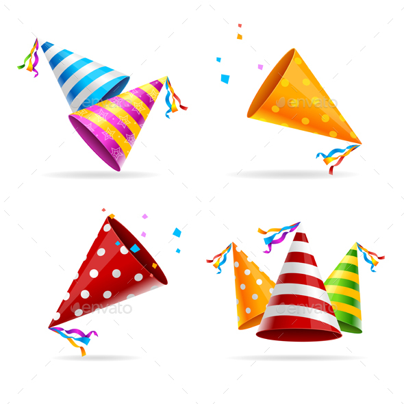 Party Hat Color Set - Birthdays Seasons/Holidays