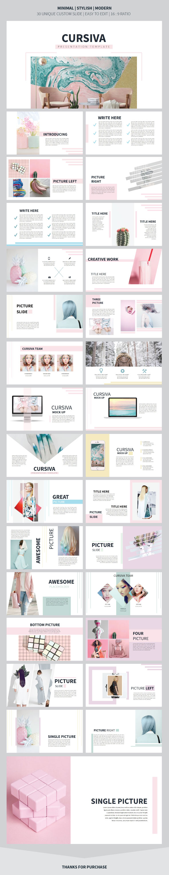 Cursiva Presentation Template - Creative PowerPoint Templates