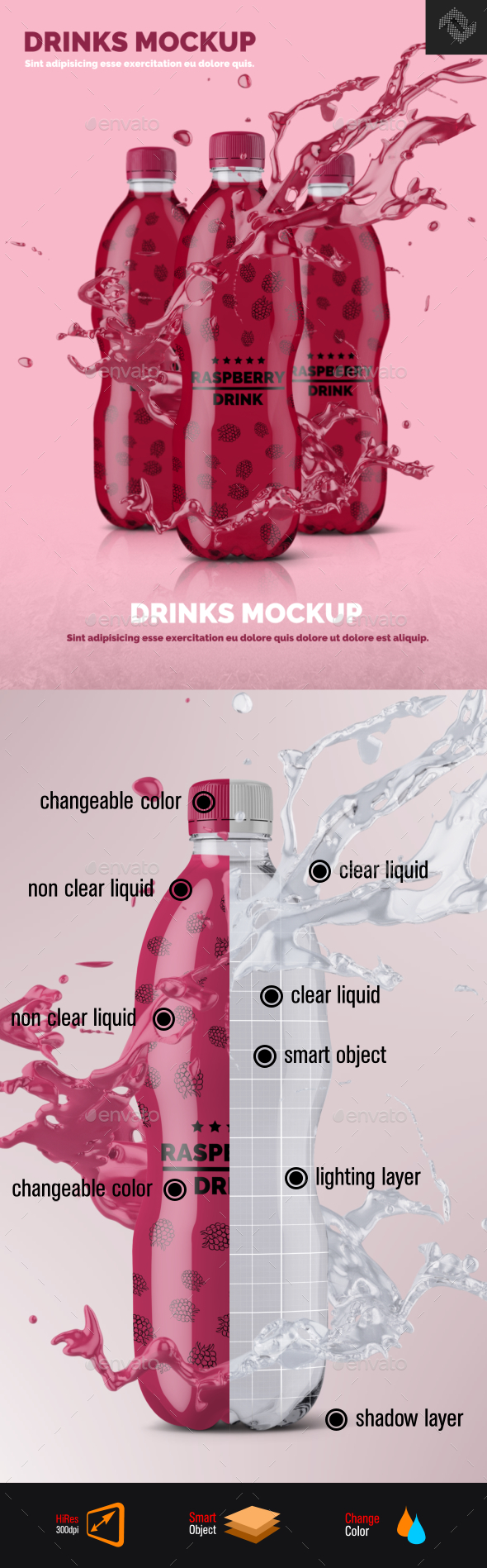 Plastic Bottle Mockup Shape 4