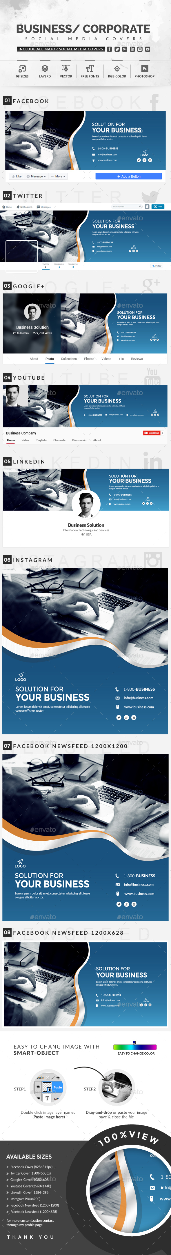 Social Media Covers - Social Media Web Elements