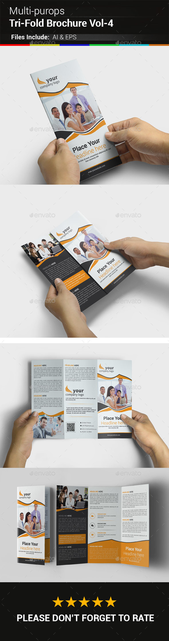 Multipurpose Business Tri-Fold Brochure Vol-4 - Corporate Brochures