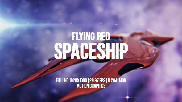 Flying Red Spaceship