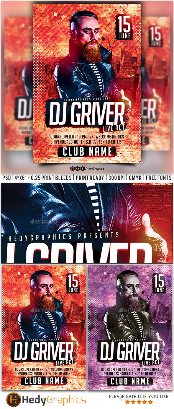 Guest Artist Flyer - Clubs & Parties Events