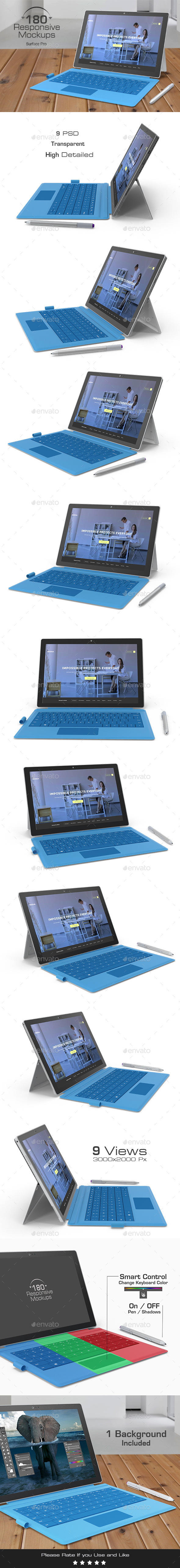 180 Responsive Mock-up - Surface Pro - Monitors Displays