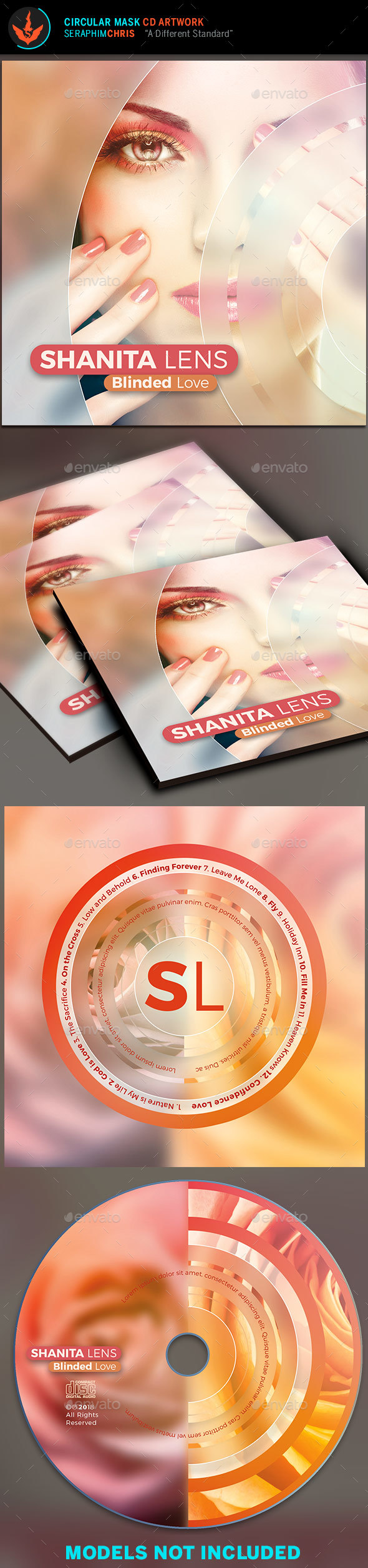 Circular Mask CD Artwork Template - CD & DVD Artwork Print Templates