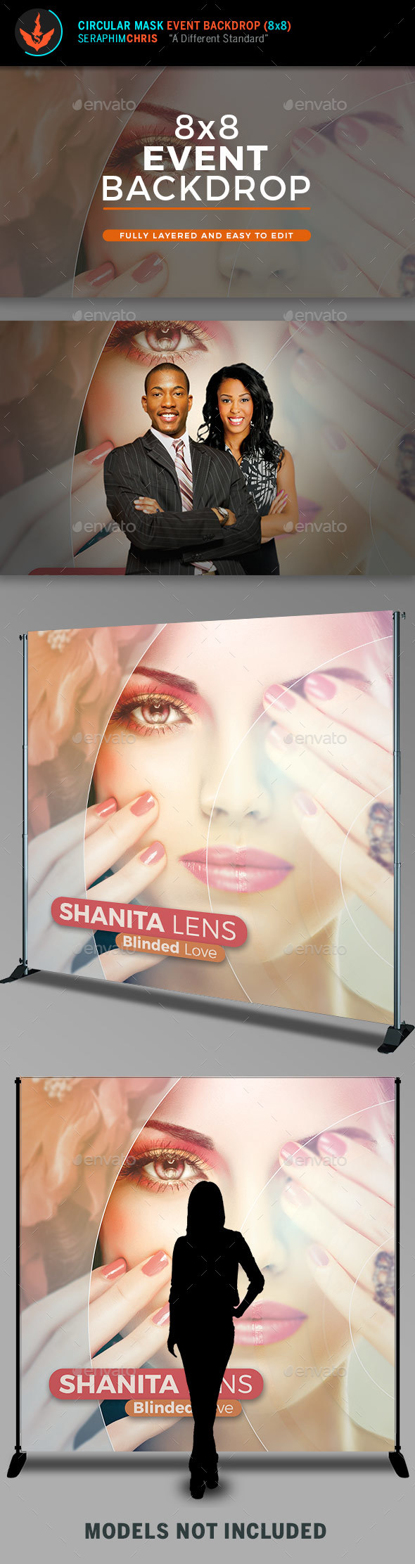 Circular Mask 8x8 Backdrop Template - Signage Print Templates