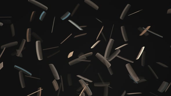 Floating Black Plastic Haircombs Against a Dark Background