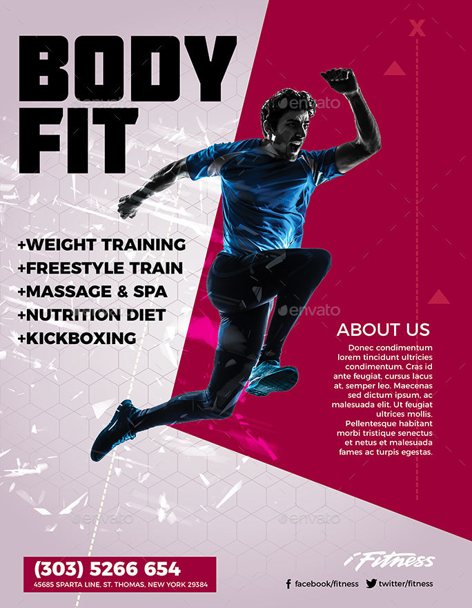 Fitness Flyer by BUMIPUTRA | GraphicRiver