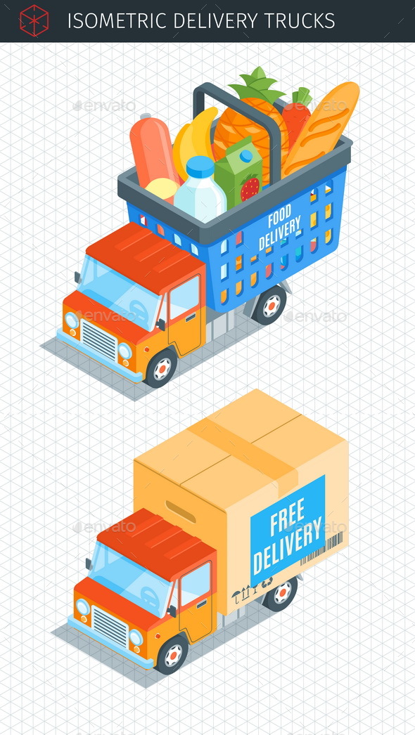 Delivery Trucks - Objects Vectors