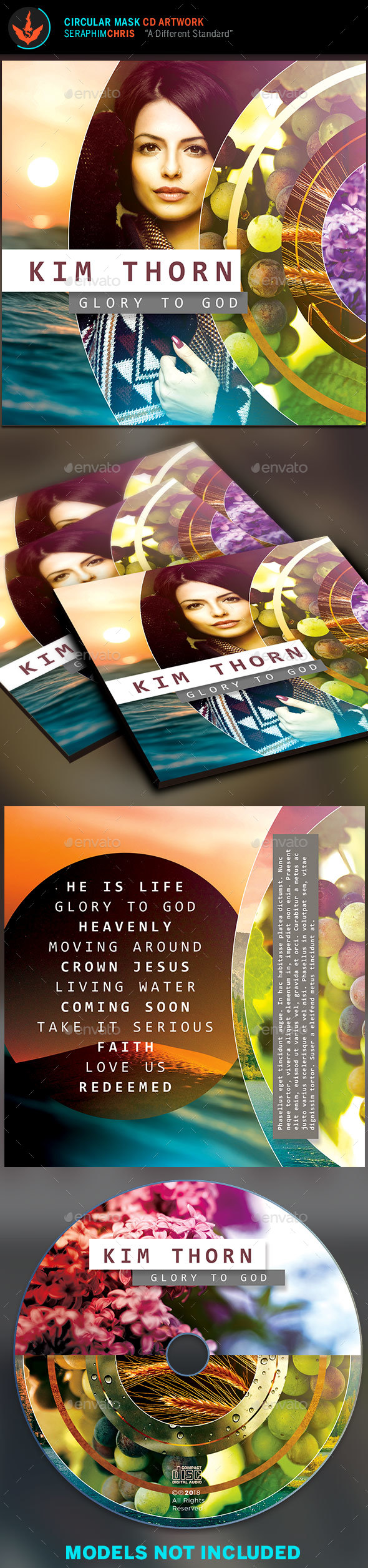 Circular Mask CD Artwork Template 2 - CD & DVD Artwork Print Templates