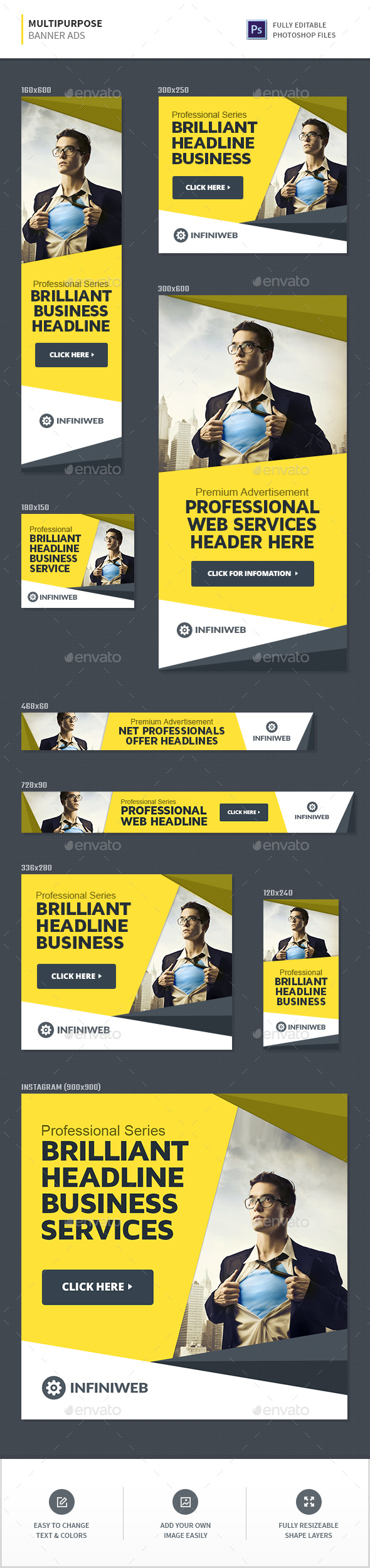 Multipurpose Banners - Banners & Ads Web Elements