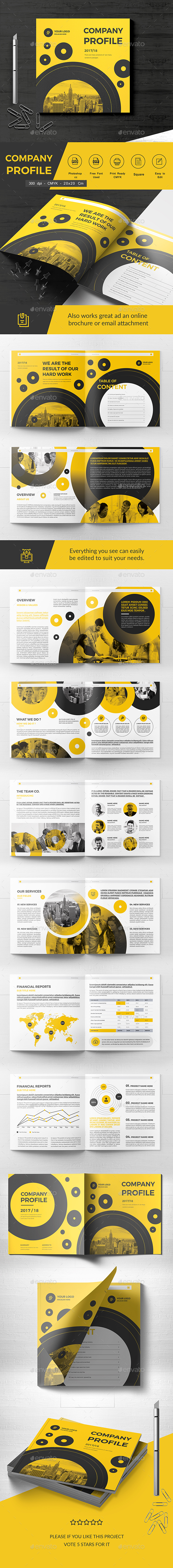 Square Company Brochure 20 Pages - Corporate Brochures