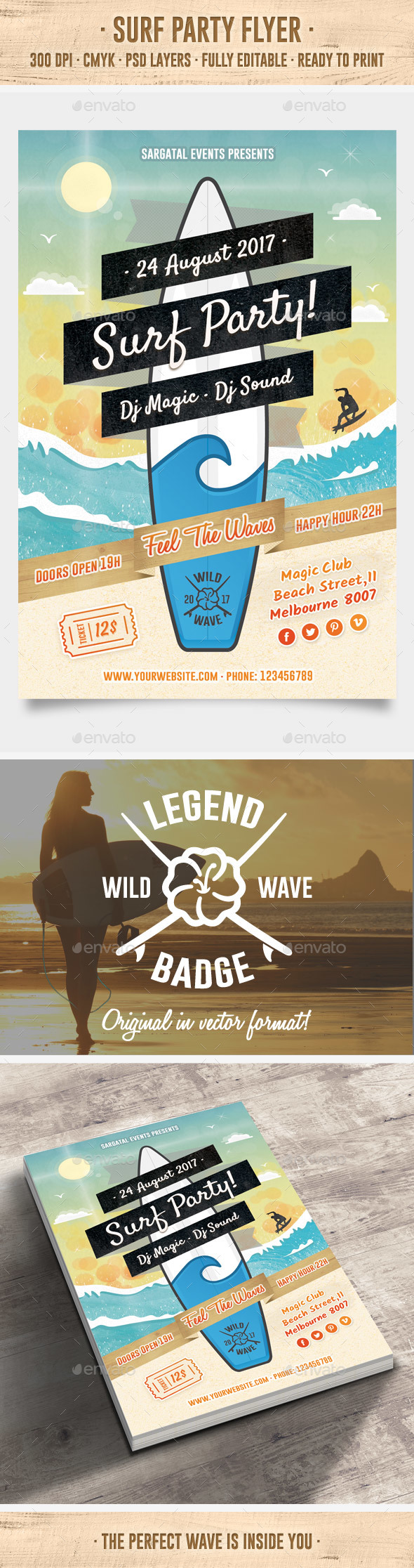 Surf Party Flyer - Clubs & Parties Events