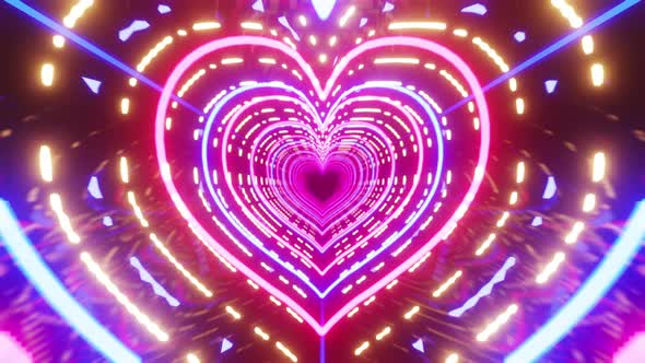 Neon Heart VJ Loop Background 4K