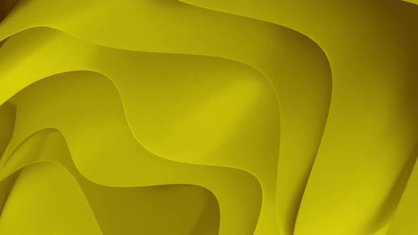 Abstract Wavy Colorful 3d Shapes Yellow