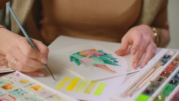 Young Graphic Designer Working on Modern Desktop Computer While Using Graphic Tablet at Desk in the alt