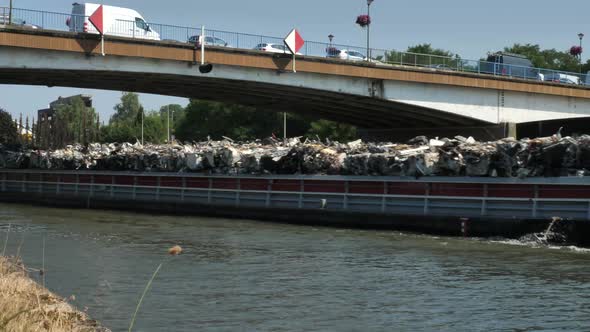 Barge with Metal Scrap