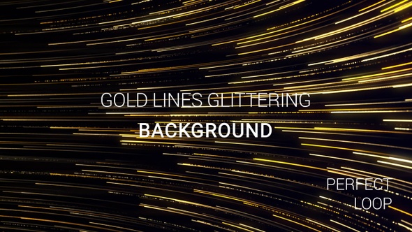 Gold Line Glittering Particles Background
