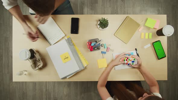 Business People Working in Modern Office Top View alt