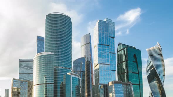 Skyscrapers business complex, Moscow, Russia alt