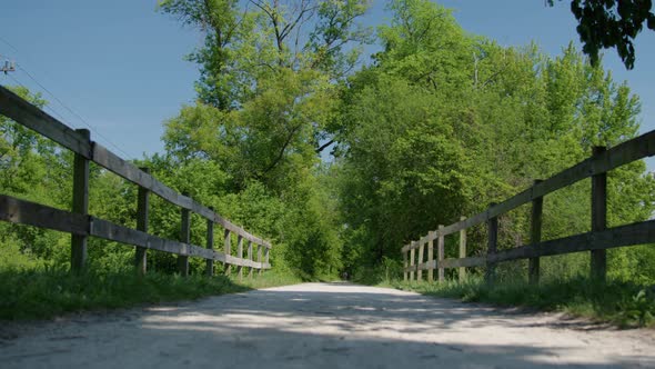 Bike Path With Rider, Wide Shot, Slider, 4k Apple Pro Res
