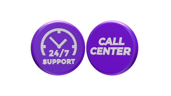 Purple Support 247 3D Icon Seamless Rotated V6 alt