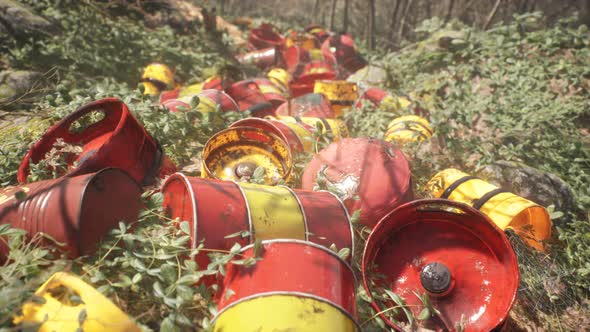 Poisonous Barrels With Toxins And Chemicals