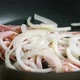 Bacon And Onions Cooking In Frying Pan - VideoHive Item for Sale