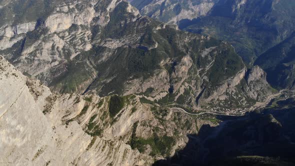 Aerial Shot of the Grlo Sokolovo Gorge Korita Montenegro alt