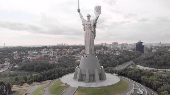 Aerial View of the Motherland Monument in Kyiv, Ukraine alt