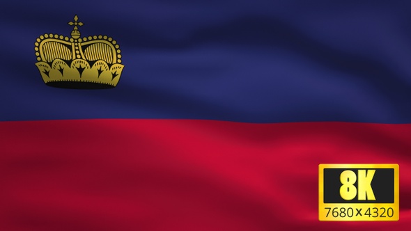 8K Liechtenstein Windy Flag Background alt