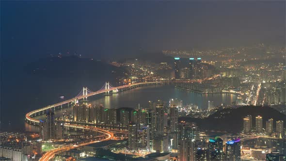 Busan, Korea,The Gwangandaegyo or Diamond Bridge