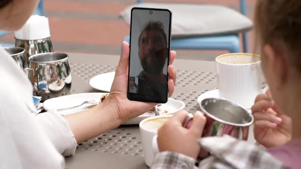 Woman and Child Video Call