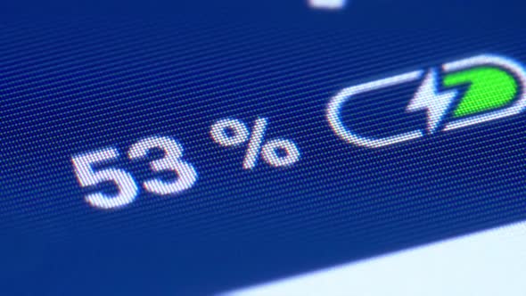 HD - Fast charging battery level. Close-up alt