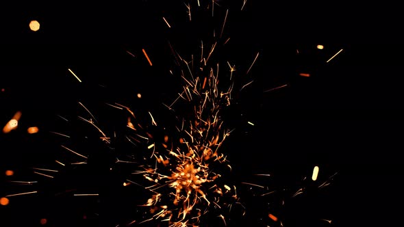 fire sparks dust particles overlay background