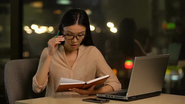 Exhausted Woman Rubbing Eyes, Blurry Vision and Headache Because of Overwork alt