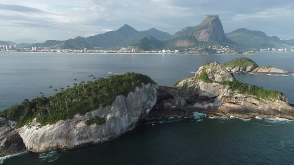 Rio de Janeiro Brazil. Tropical beach scenery. Postalcard of coastal city alt