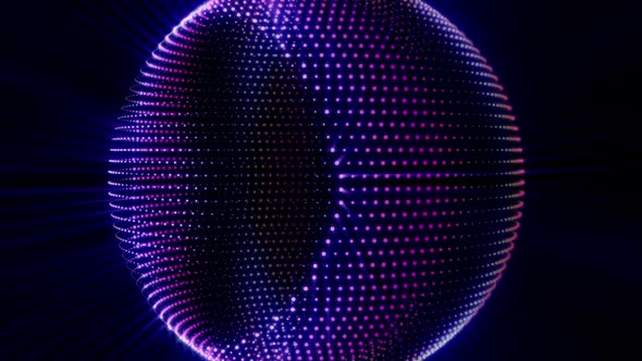 Discoball purple particles in a sphere
