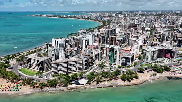 Town of Maceio Alagoas Brazil. Landmark beach at Northeast Brazil. alt