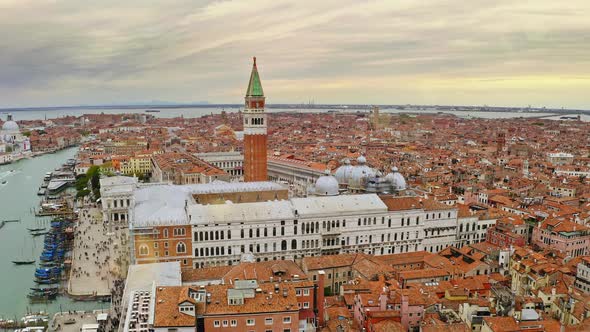Old Bewitching City Standing on Water Beautiful Aerial View of Famous Popular Piazza San Marco alt