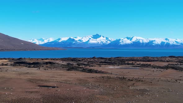 Patagonia landscape. Famous town of El Calafate at Patagonia Argentina alt