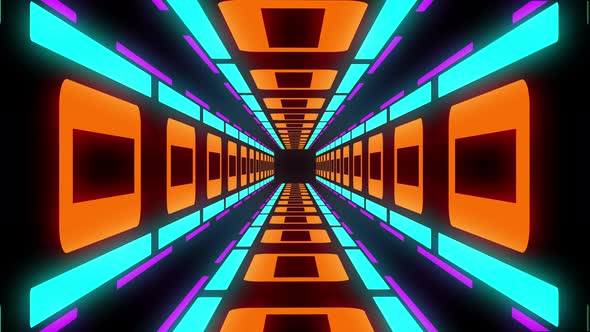 Tunnel with rays, squares and lines