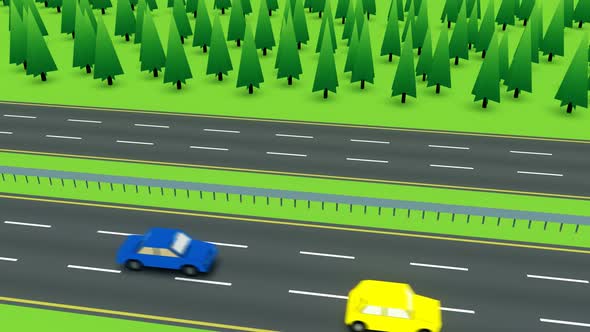 Accident on the busy highway. Firetruck extinguishes a burning damaged car. alt