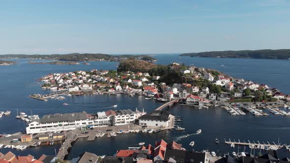 Kragero coastal village in Telemark, Norway - popular tourist destination alt