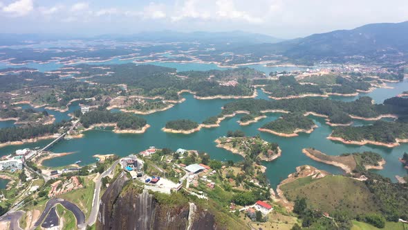 Guatape and it's Surrounding Lake from Rock of Guatape alt