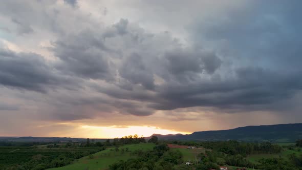 Farming landscape at countryside rural scenery. alt