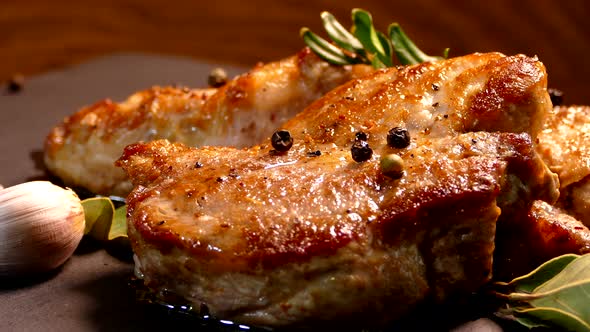 Fried Pork Steak on a Plate