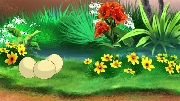 Little baby turtle hatches from an egg alt