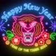 Happy Chinese New Year 2022 Year Of The Tiger Neon Animation Roaring Tiger - VideoHive Item for Sale